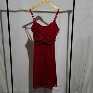 Penningtons dress plus size prom formal fuscia pink spaghetti straps evening